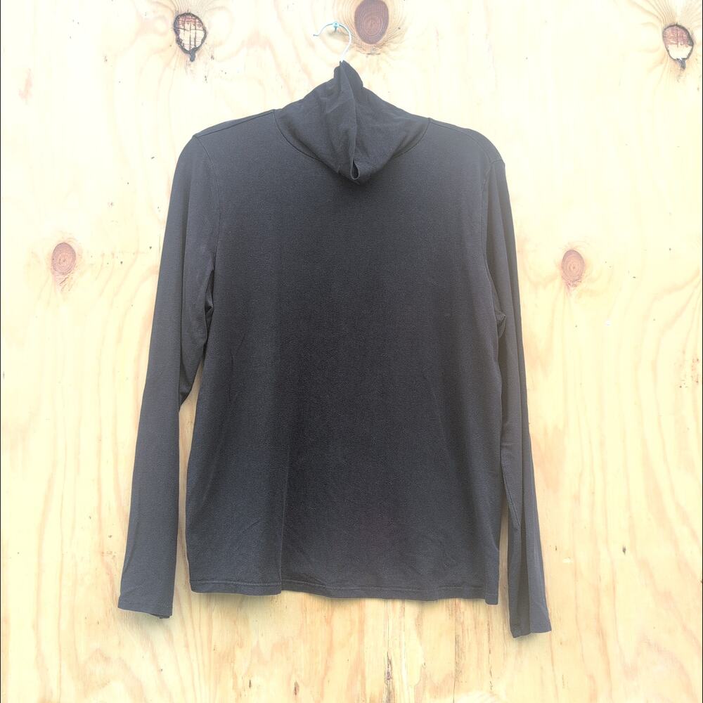 Eileen Fisher Black Elevated Basic Funnel Neck Pullover Women's Large